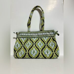 Vera Bradley Cambridge Retired Bag Purse Satchel Side Cinch Green Blue NWOT